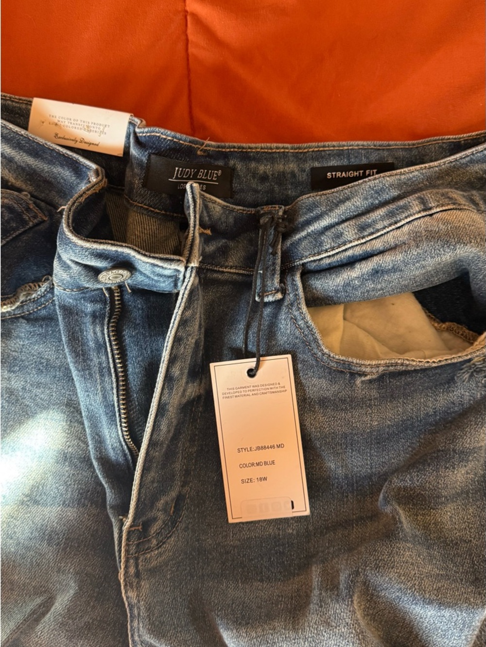 Judy Blue Men's Straight Fit Distressed Blue Jeans